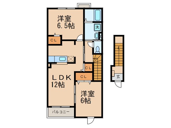 黒江駅 徒歩21分 2階の物件間取画像